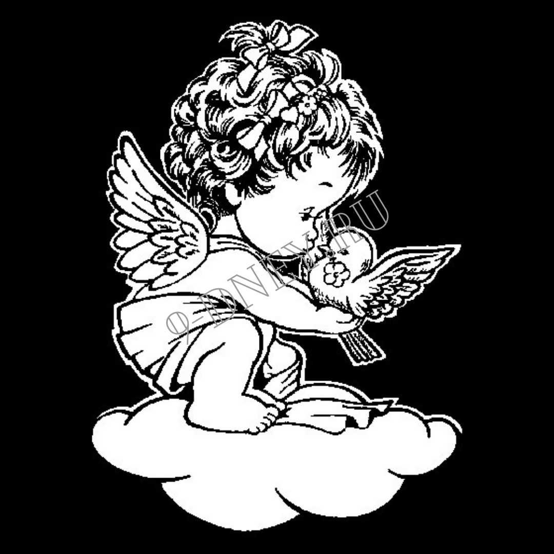 Ангелочки для гравировки на памятниках