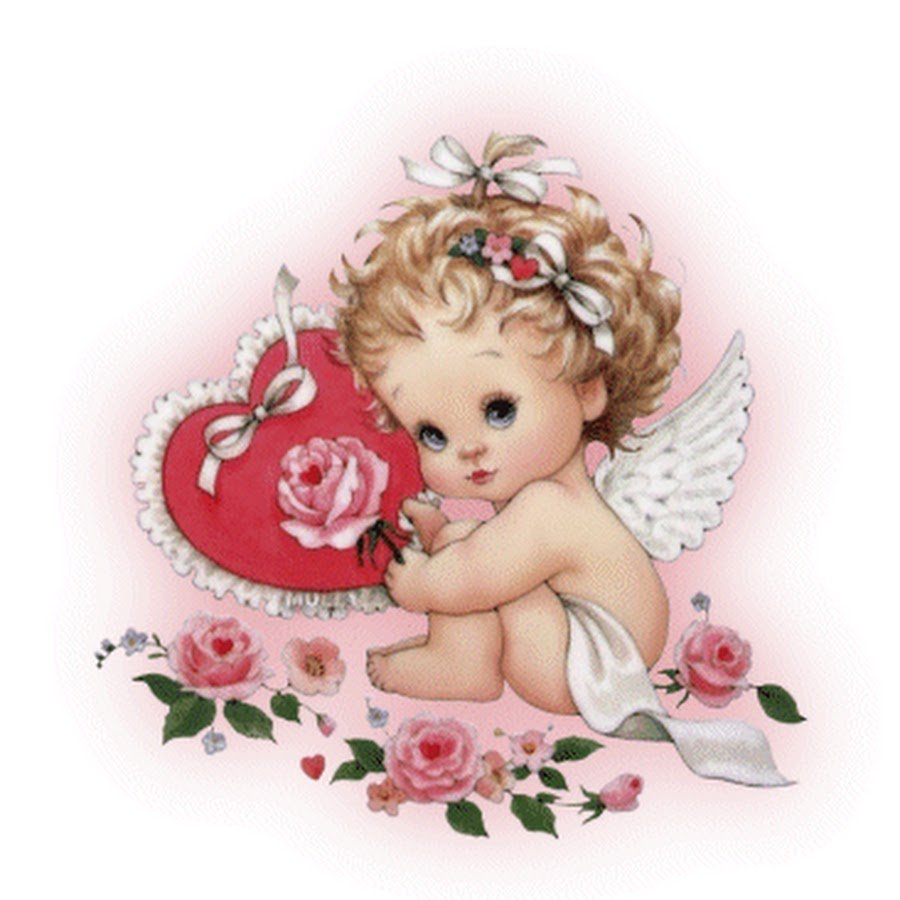 Ангелочек с сердечком в руках