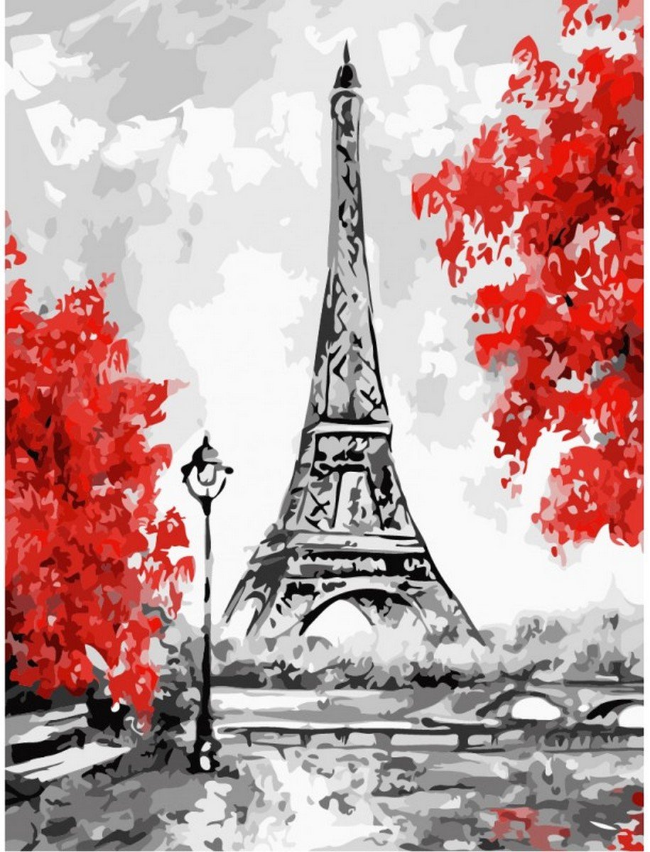 Девушка в Париже рисунок