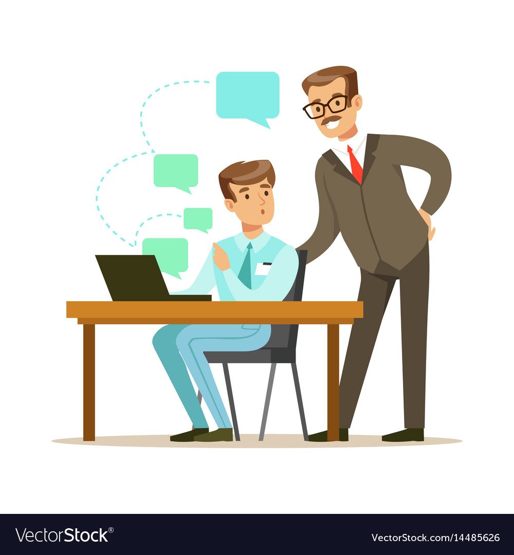 Работник и начальник иллюстрация