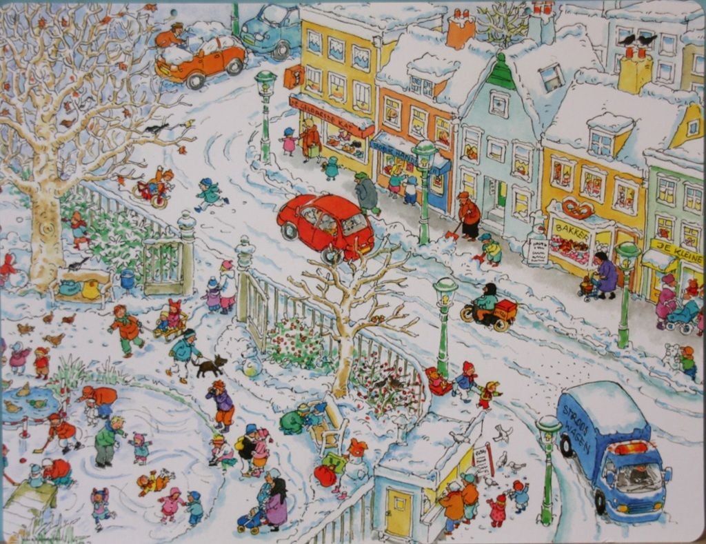 Картинка зимняя улица для детей