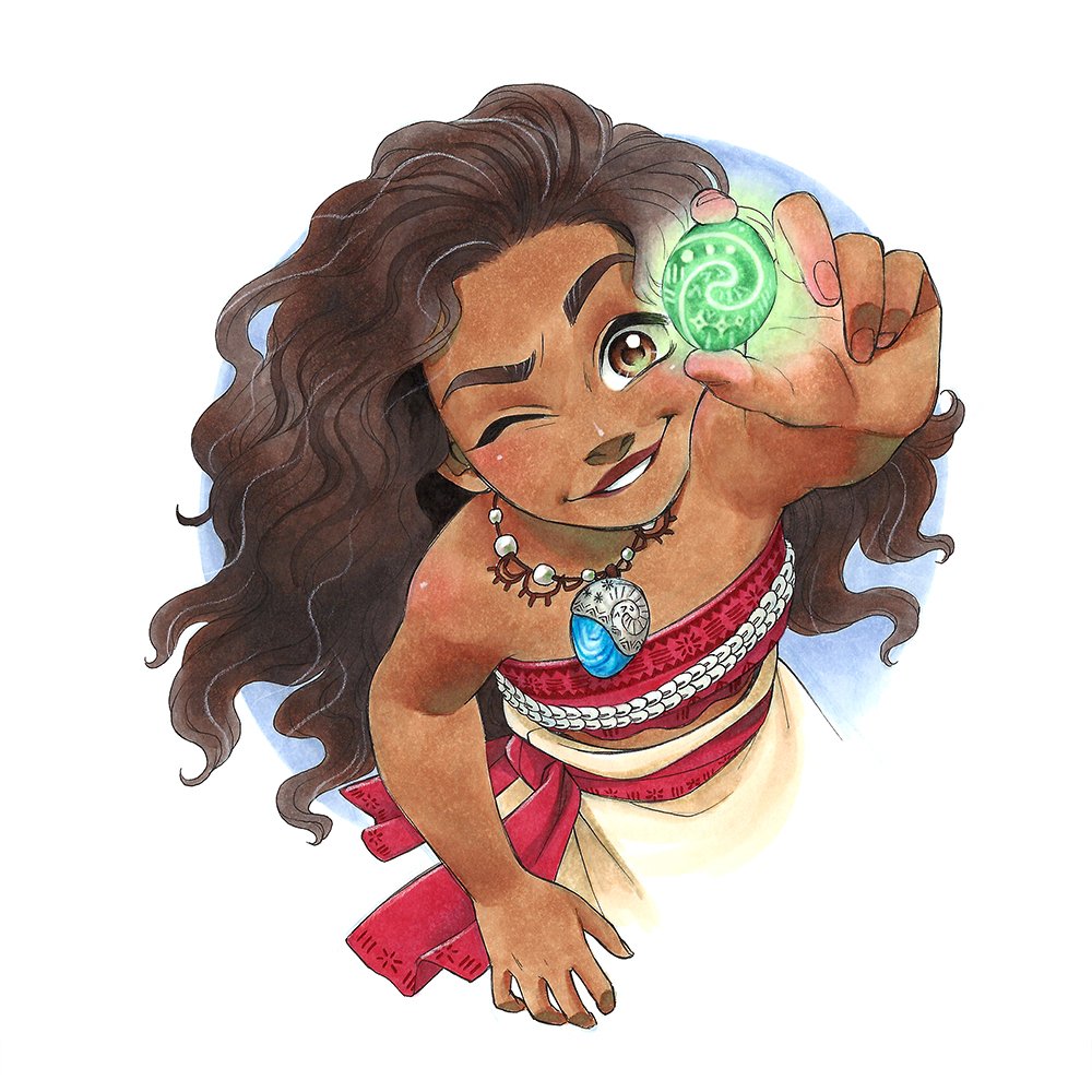 Моана маленькая на белом фоне