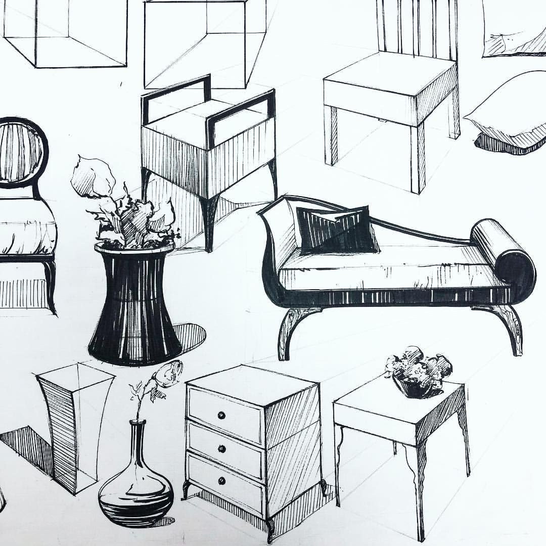 Зарисовки предметов мебели