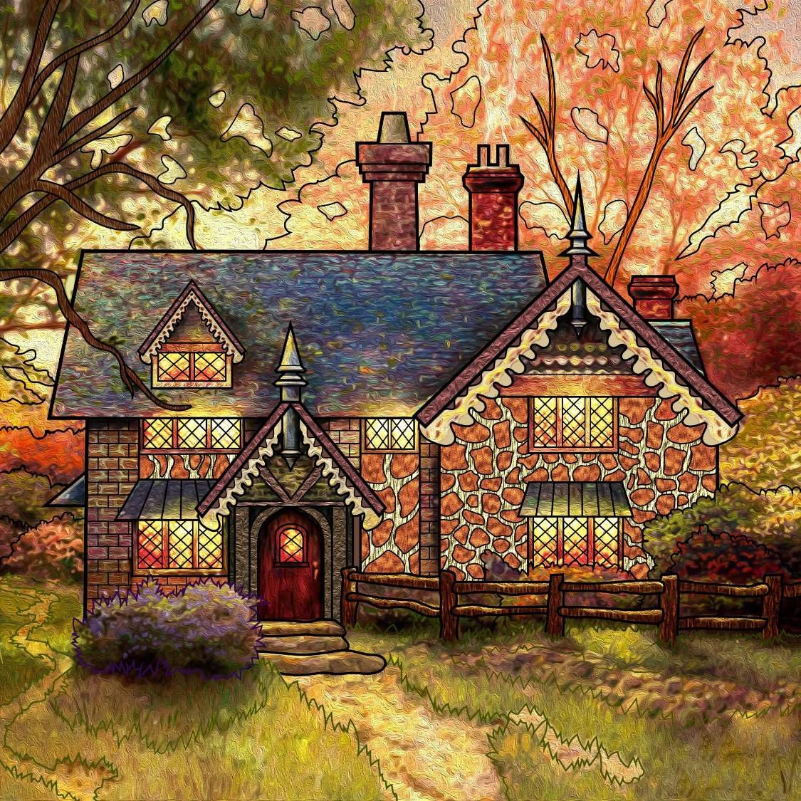 Каменный дом рисунок