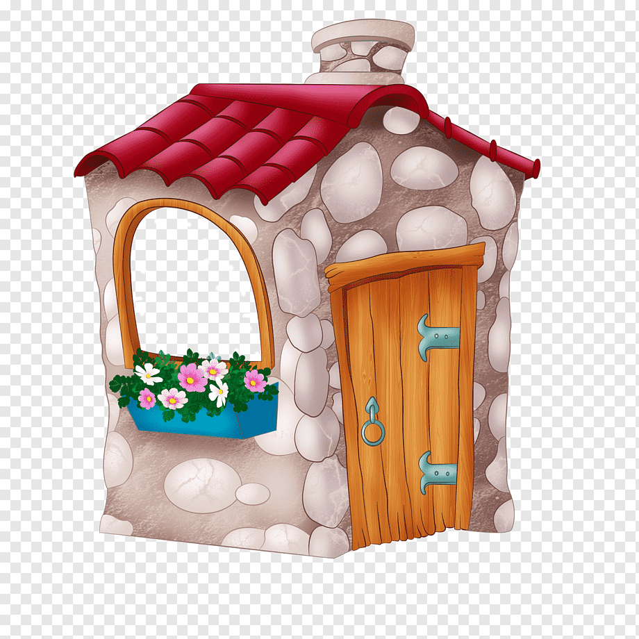 Кирпичный домик мультяшный