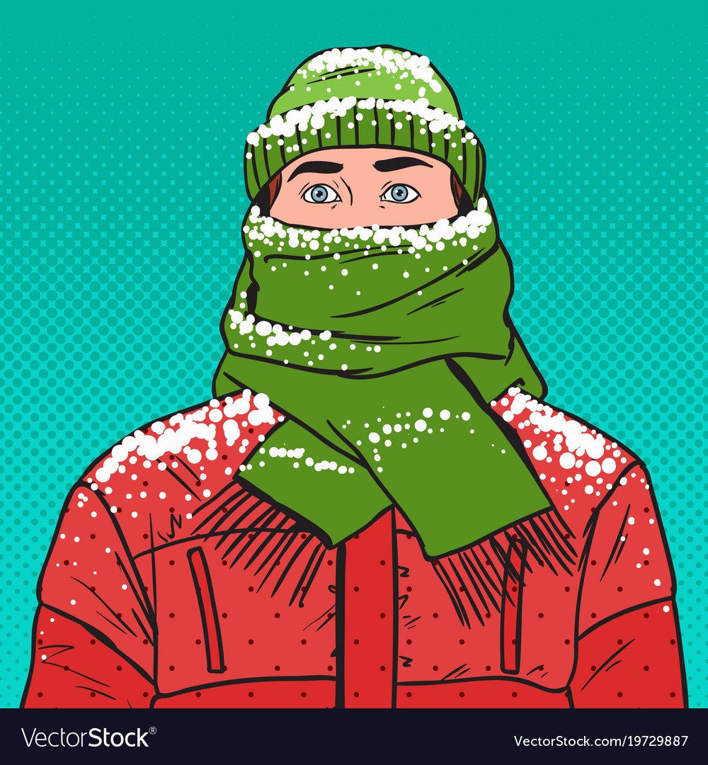 Кот в шапке на снегу