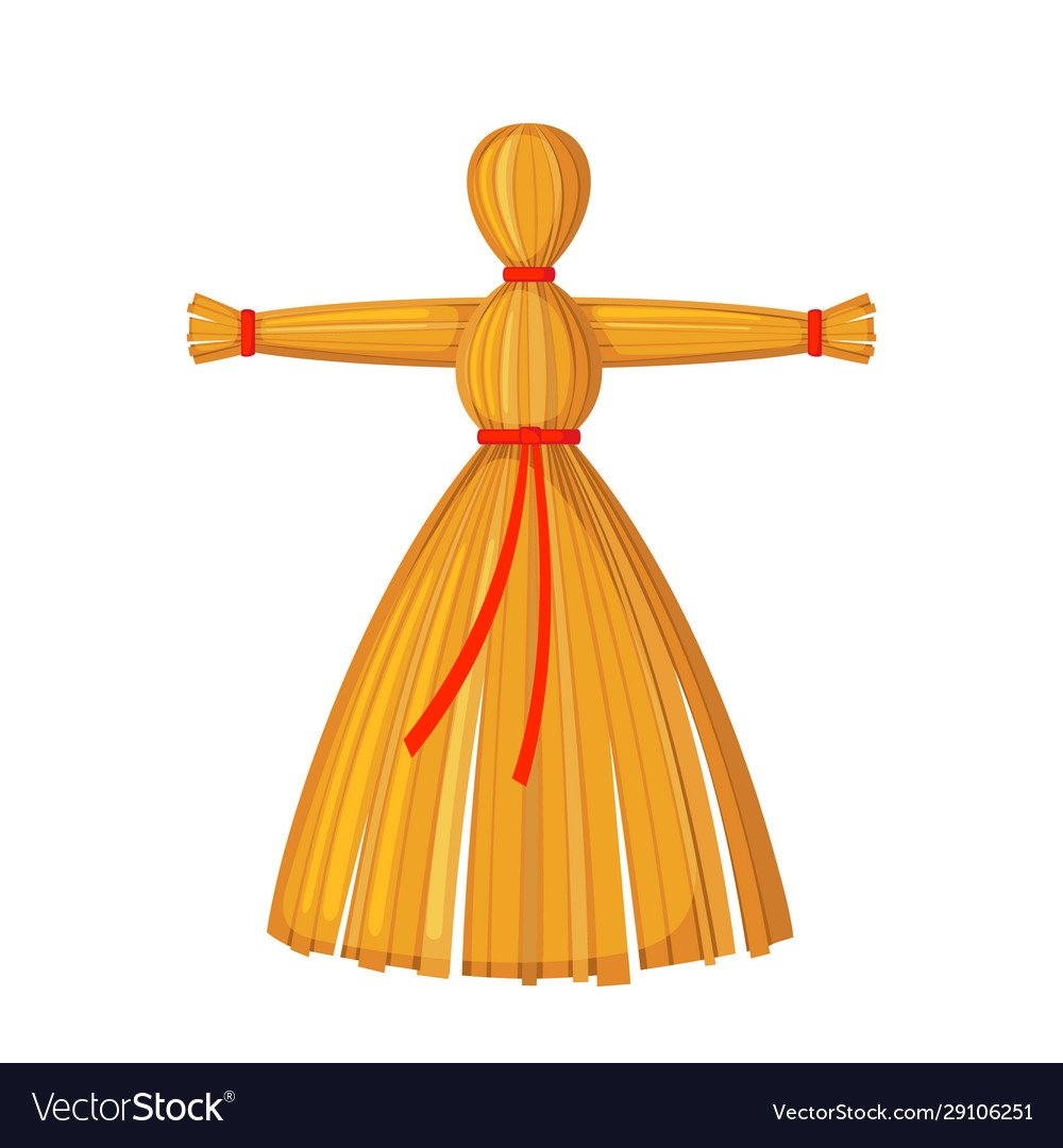 Масленичная кукла вектор