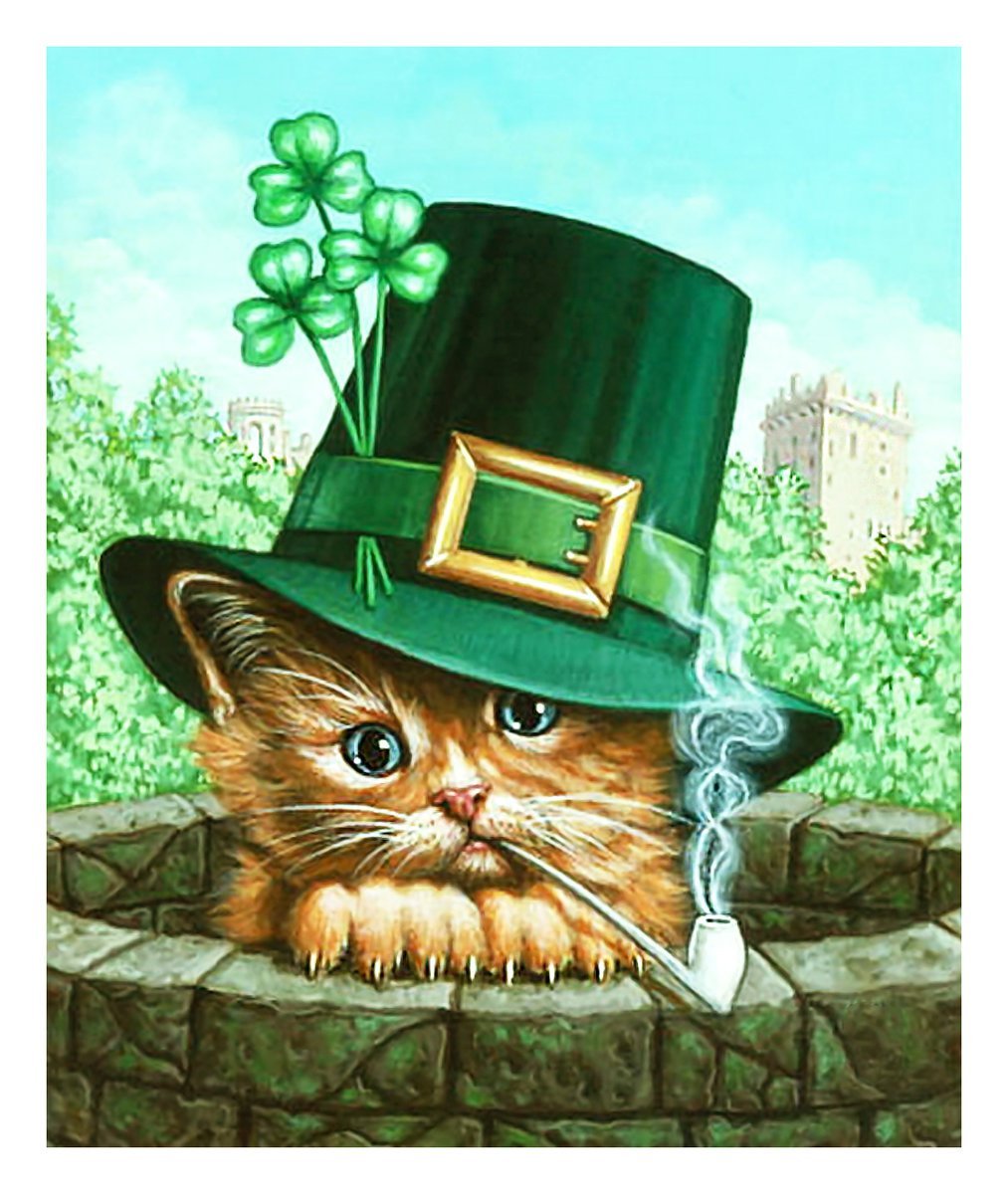 Котенок в шляпе рисунок