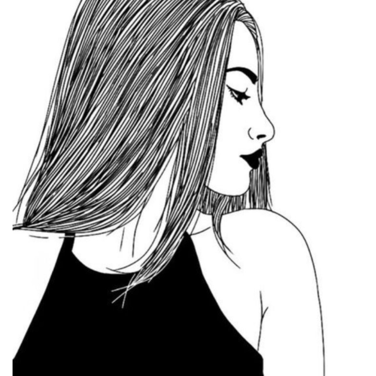 Черно белые рисунки девушек