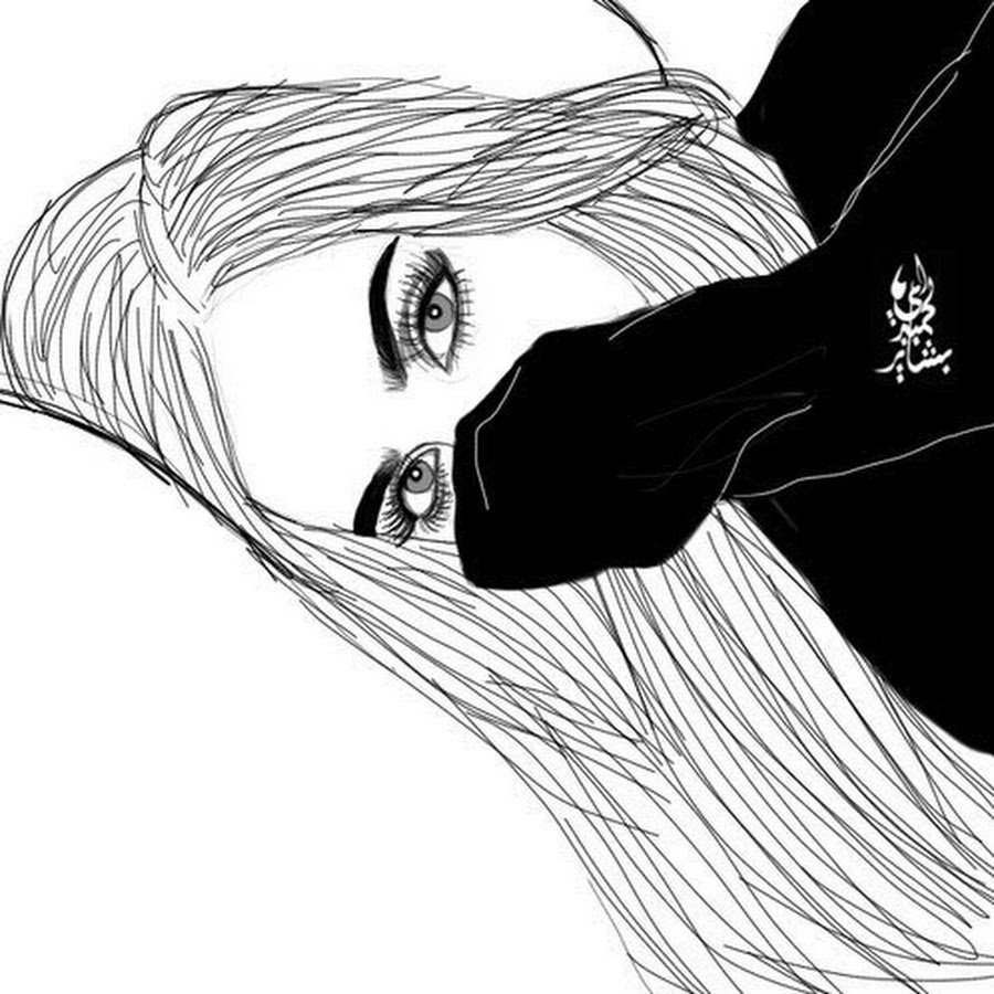 Черно белые рисунки девушек