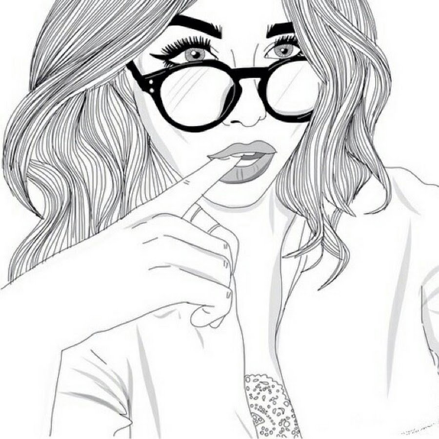 Черно белые рисунки девушек