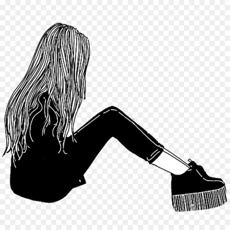 Чёрно-белые рисунки для срисовки девушка