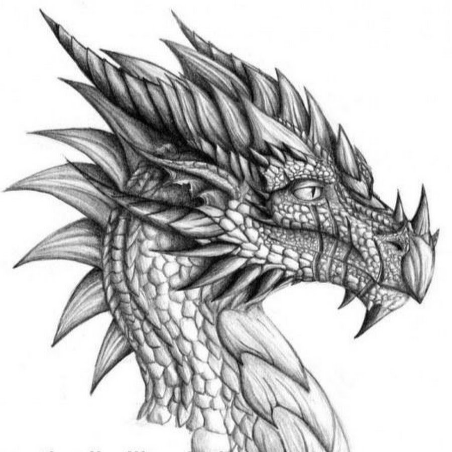 Тату голова дракона