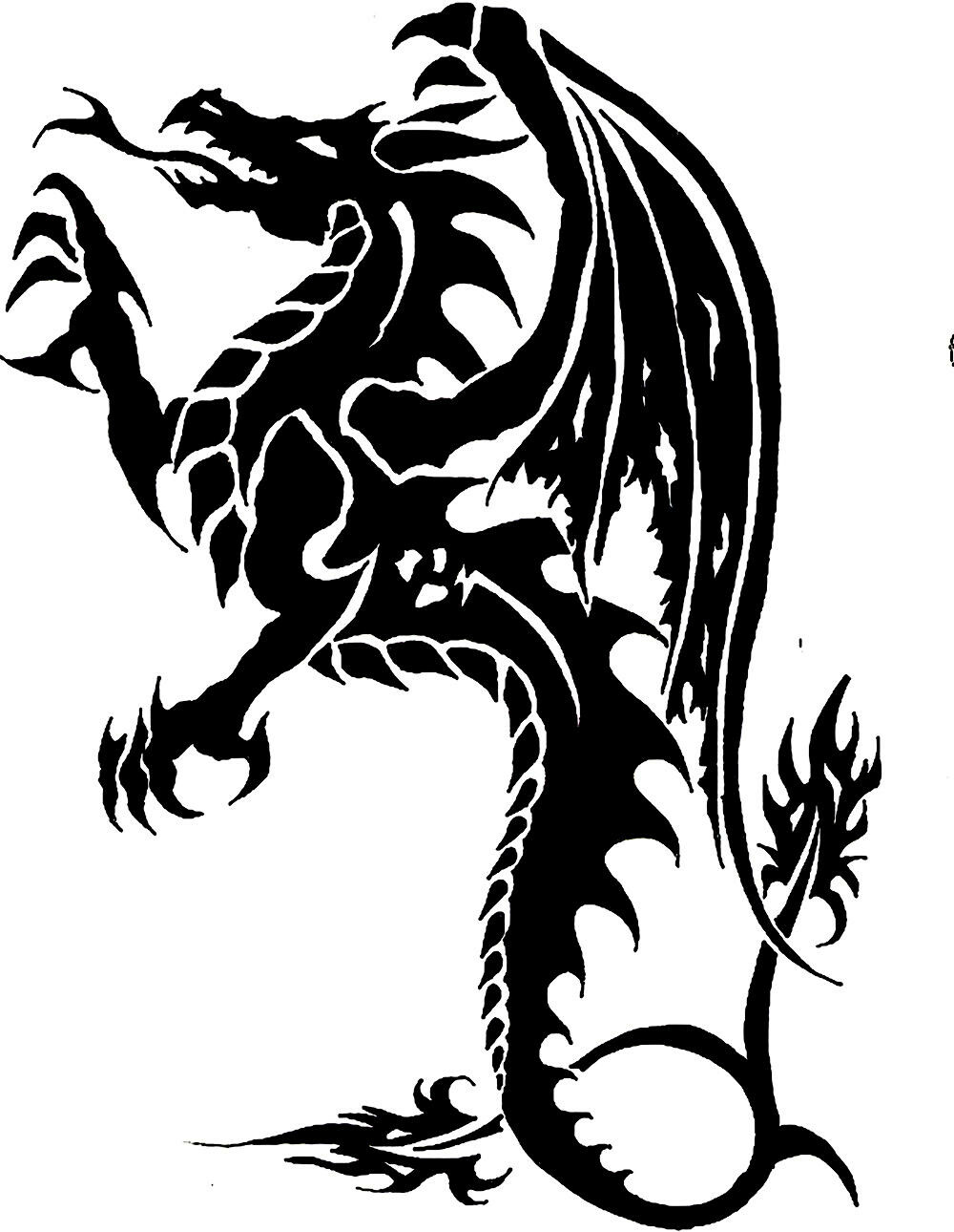Черный дракон тату