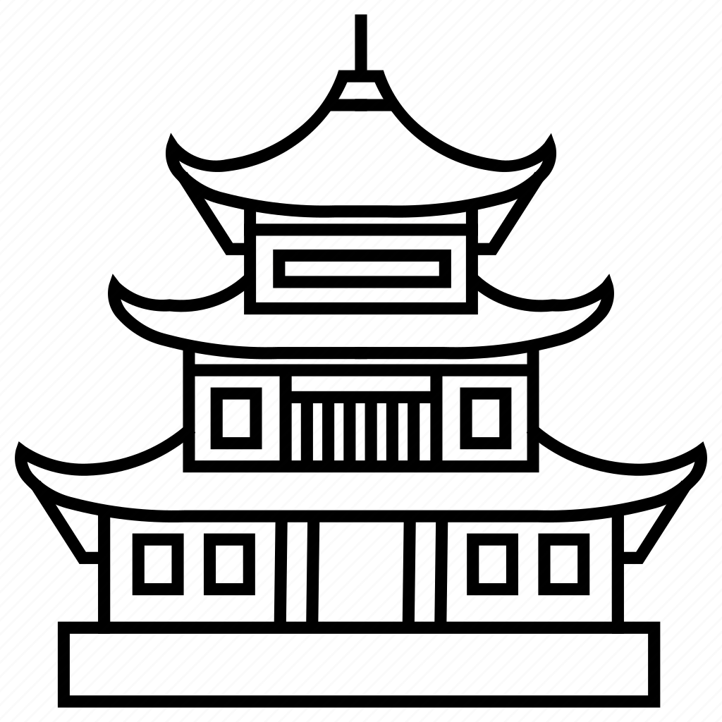 Китайский домик раскраска