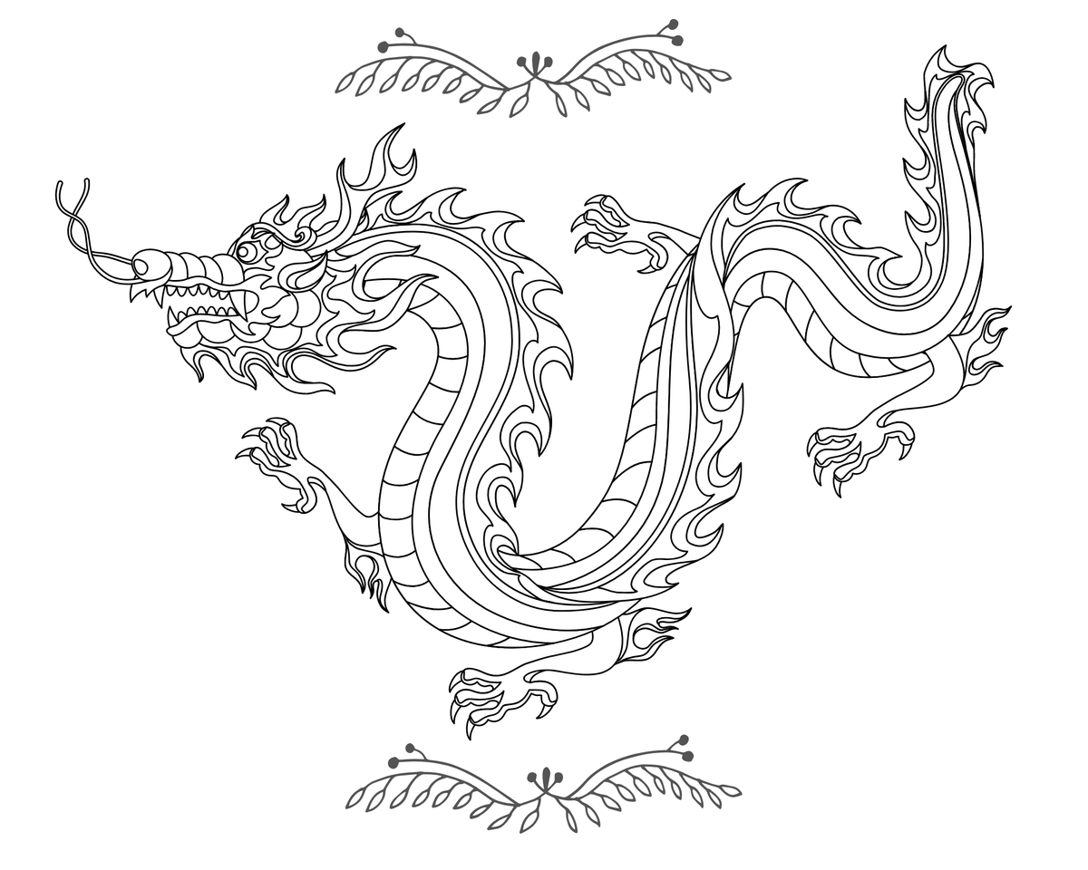 Китайский дракон рисунок
