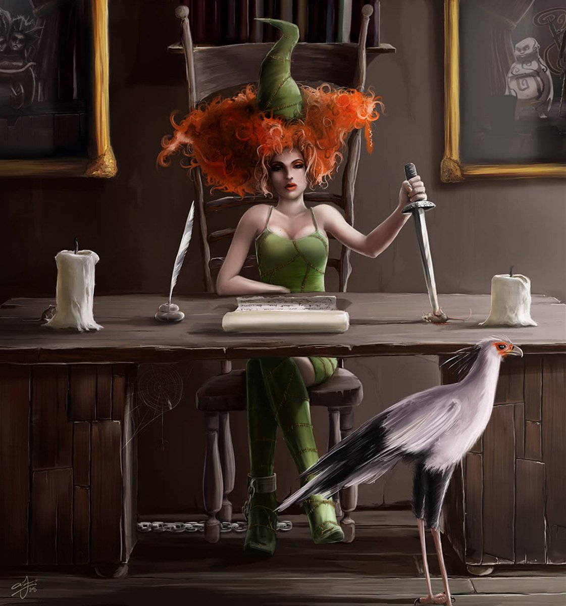 Рыжая ведьма на метле