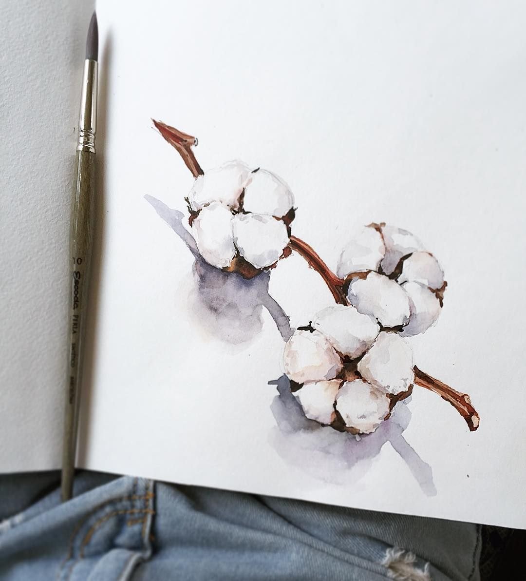 Хлопок акварель