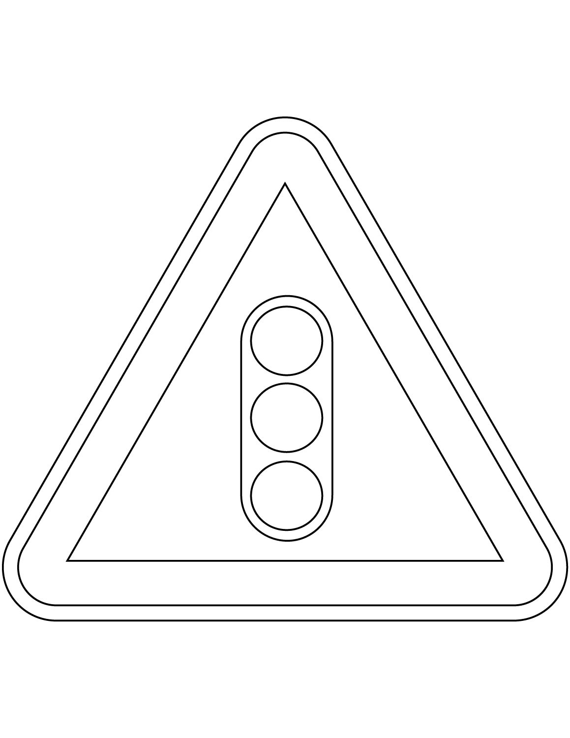 Раскраски дорожных знаков светофор