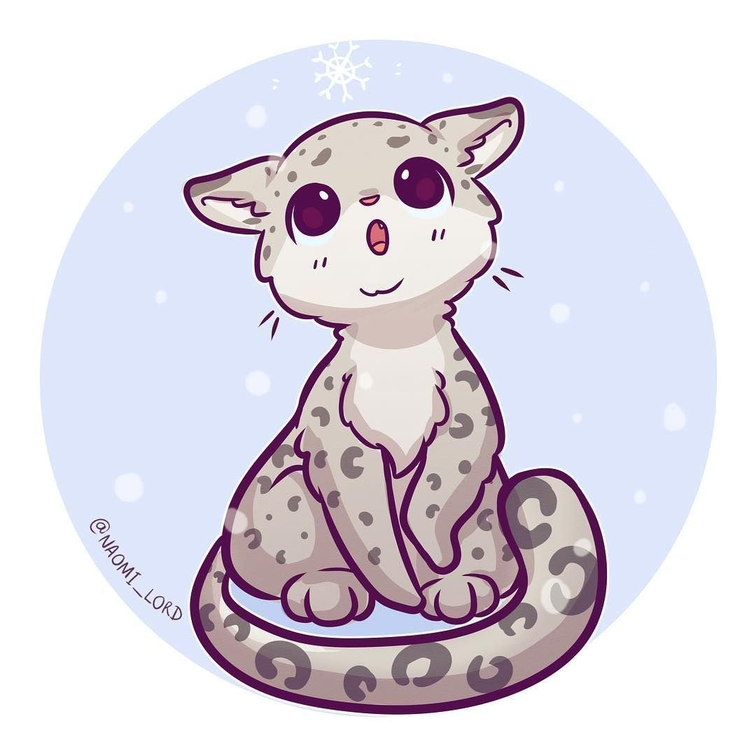 Снежный Барс сбоку вектор