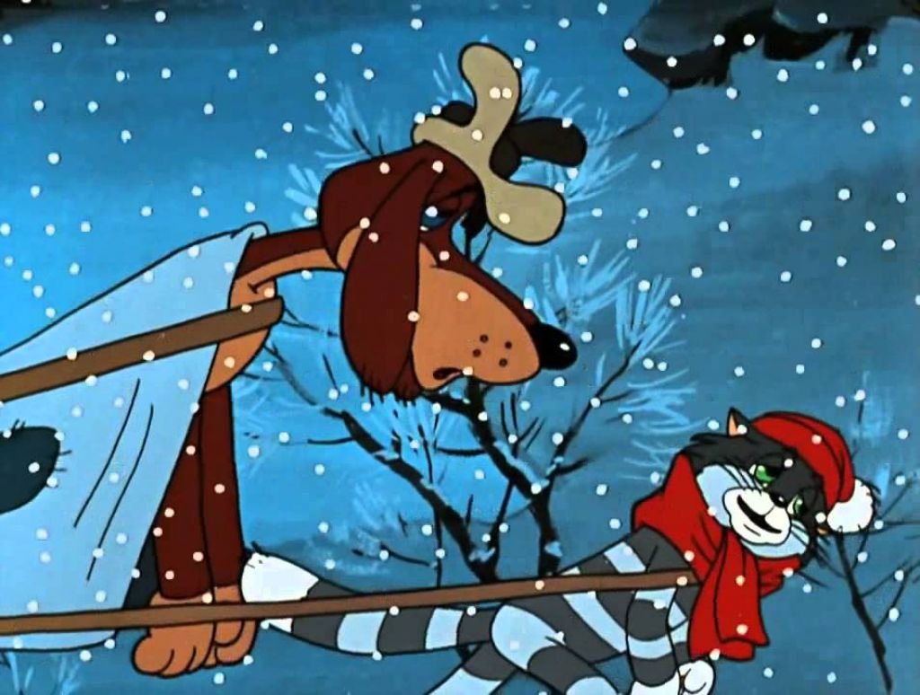 Открытка Простоквашино с новым годом