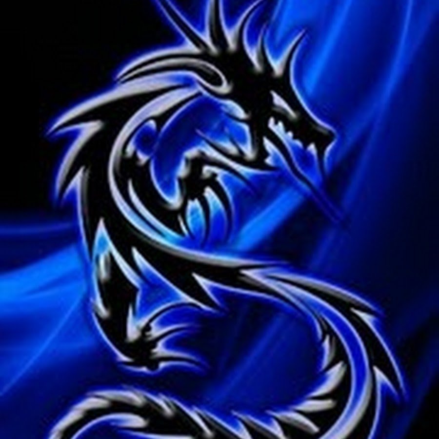 Дракон на синем фоне