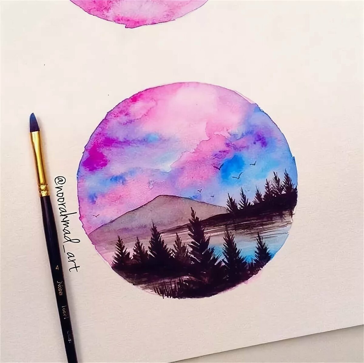 Космос цветными карандашами