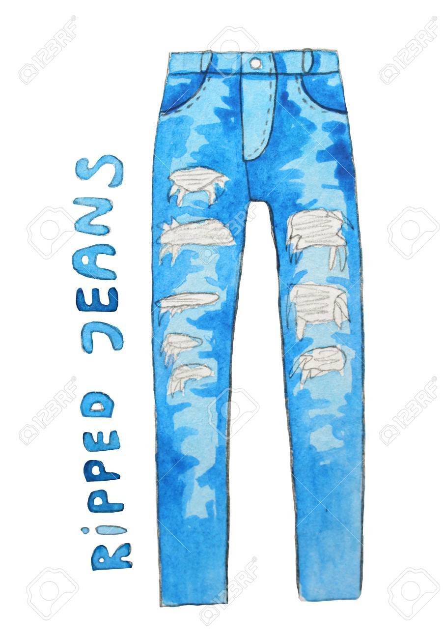 Отрисовки джинсы вектор