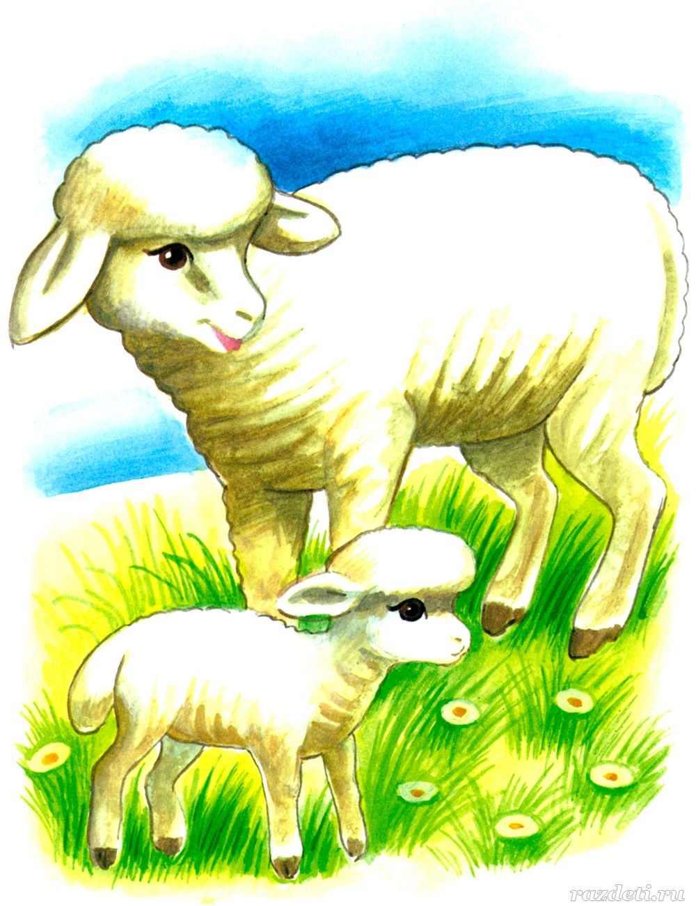 Овца с ягненком