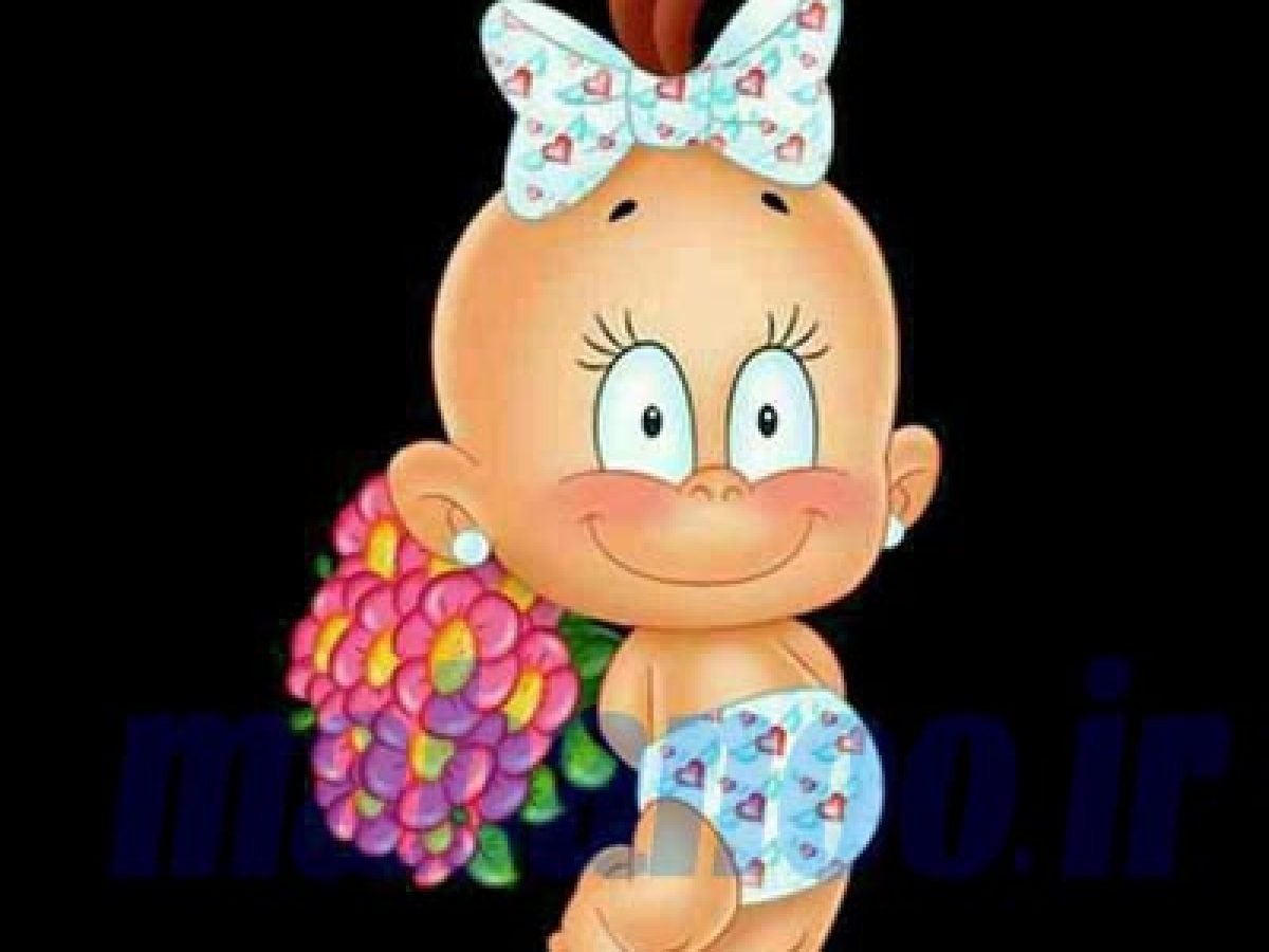 Мультяшный малыш с бутылочкой