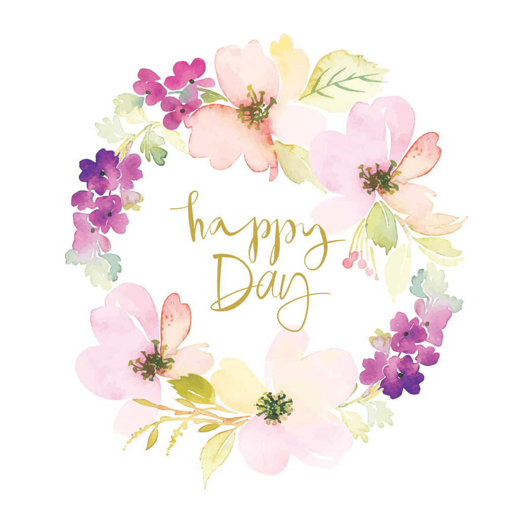 С днем рождения надпись акварель