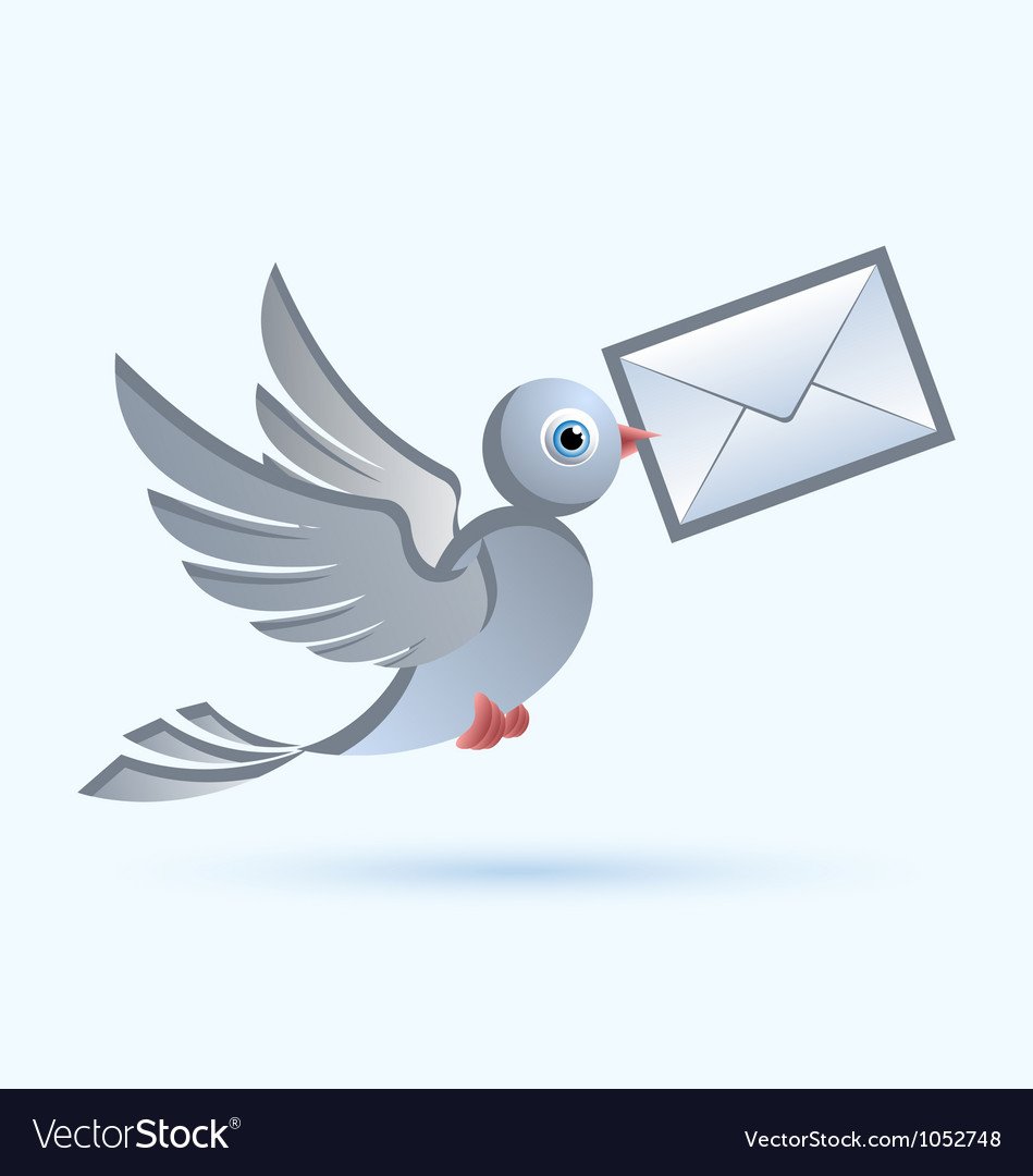 Птичка с письмом в клюве