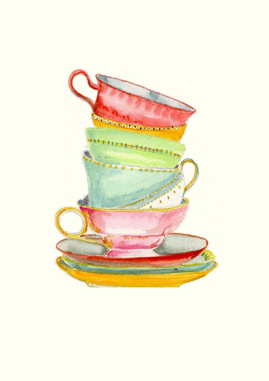 Чашка акварелью