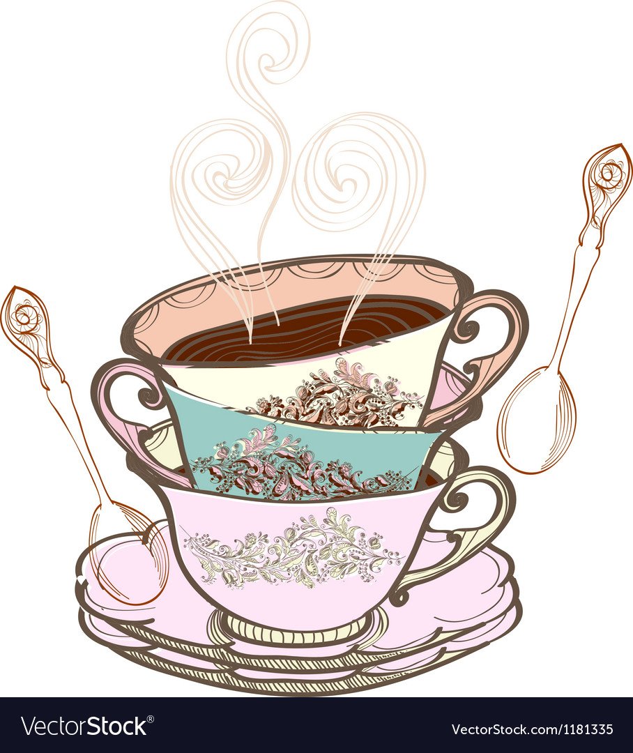 Чай арт на белом фоне