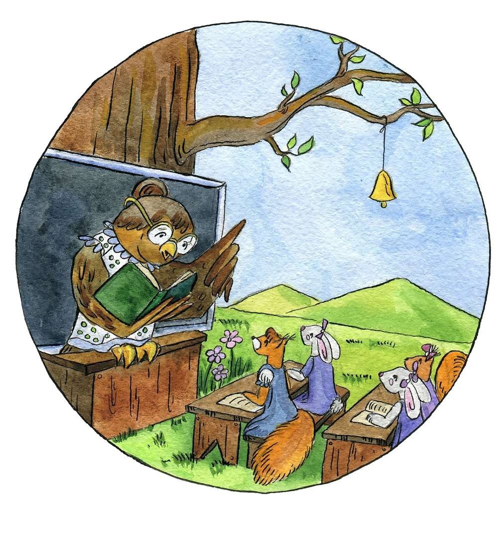 Рисунок на тему Лесная школа