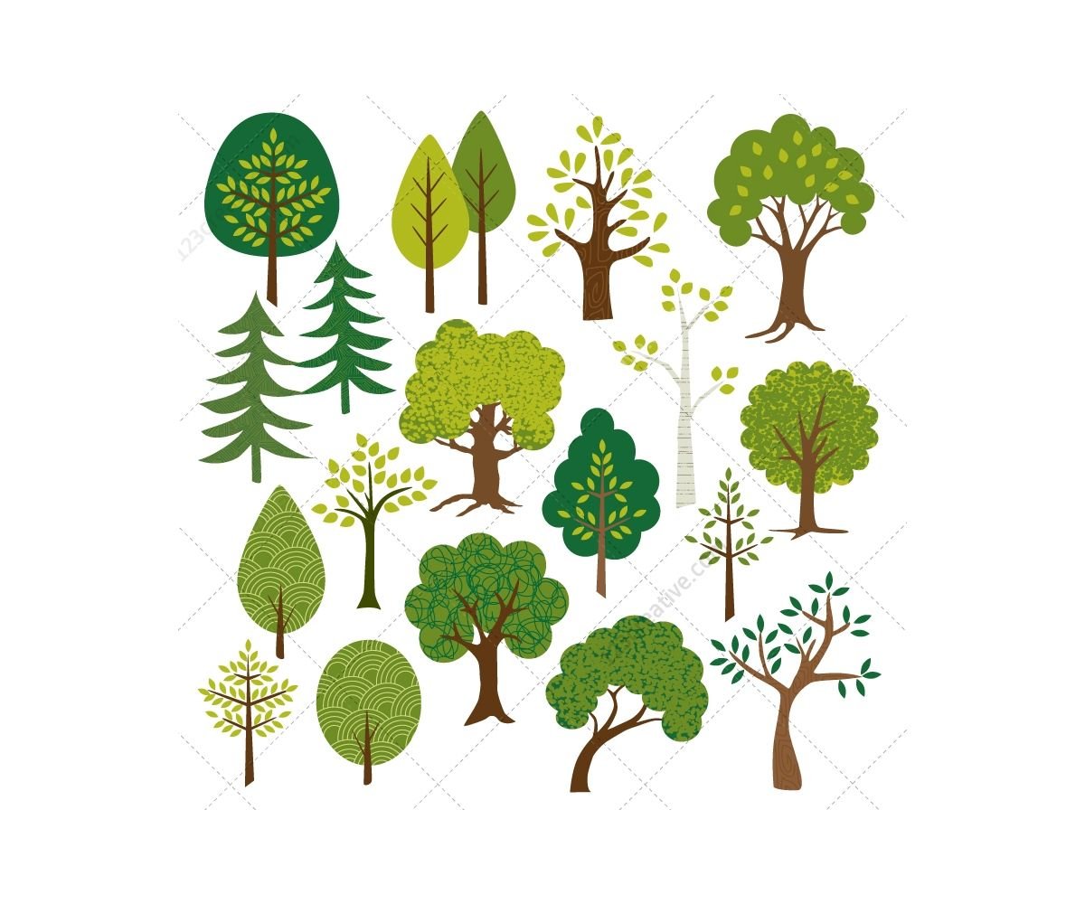 Деревья в векторном стиле