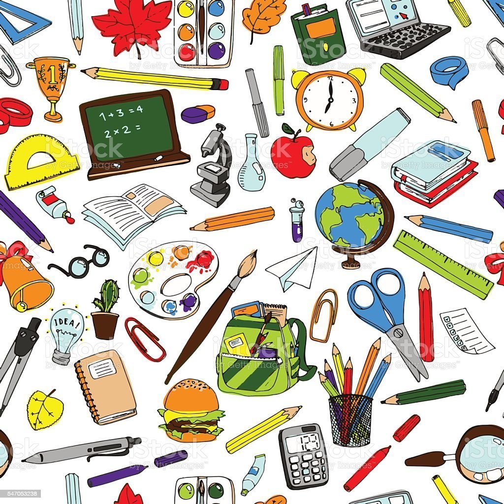 Коллаж школьные принадлежности