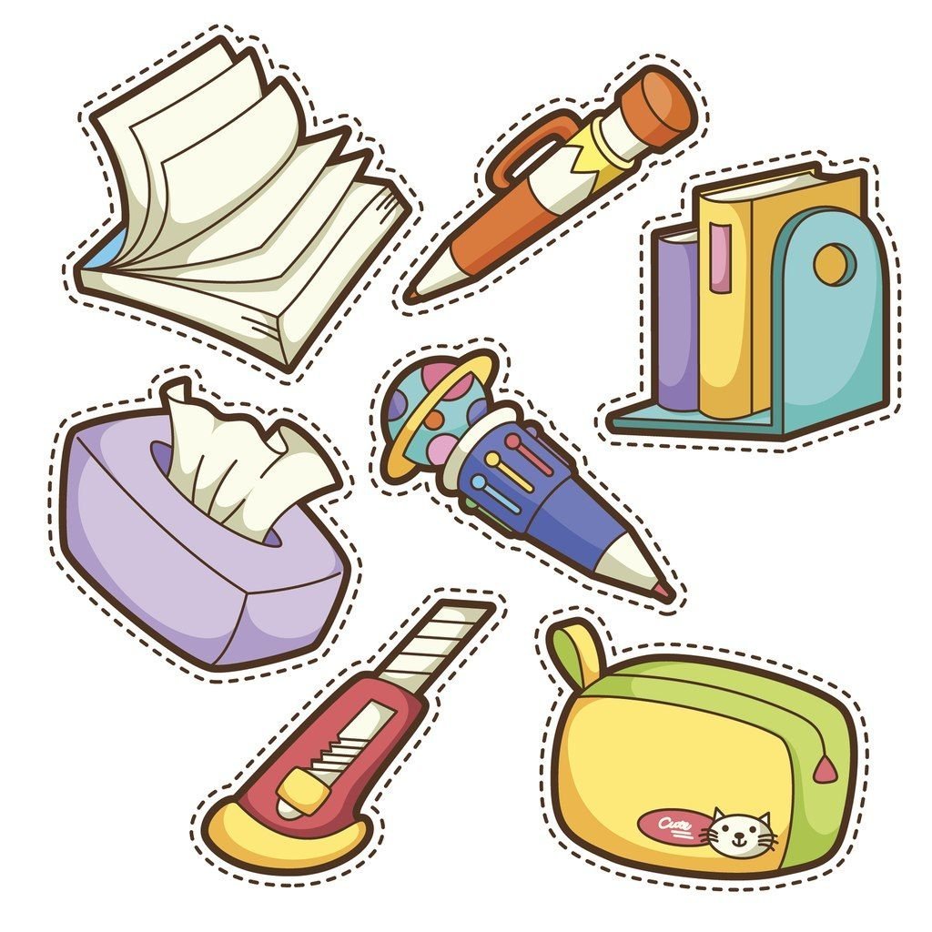 Наклейки школьные предметы