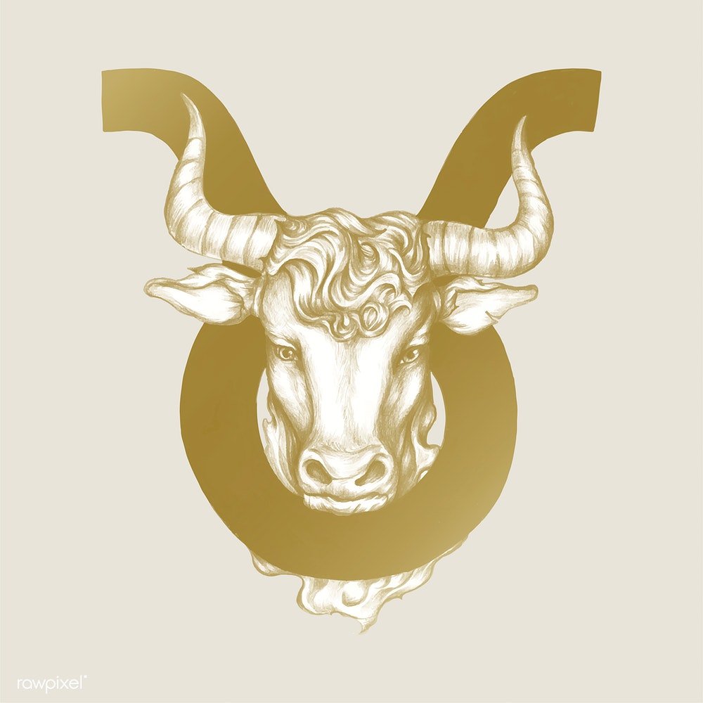 Телец на белом фоне знак