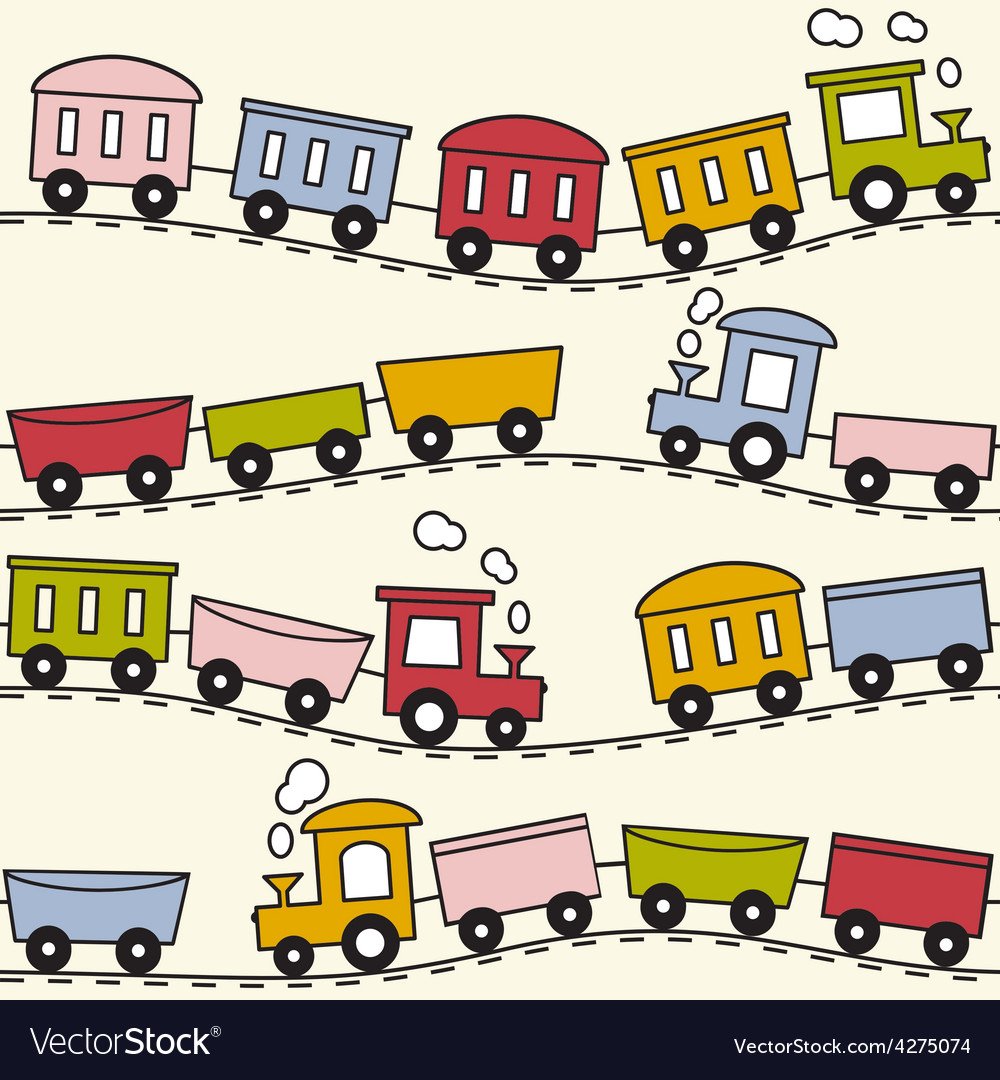 Поезд вагончики для детей вектор