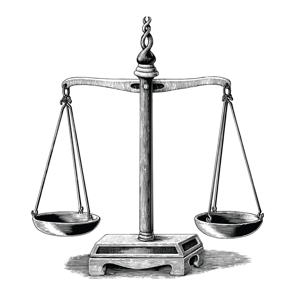 Весы на белом фоне