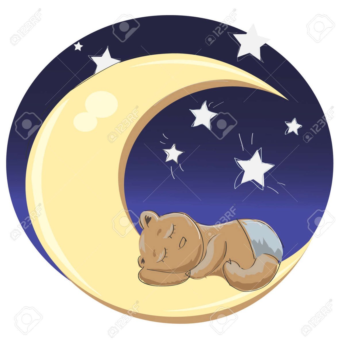 Мишка на Луне рисунок