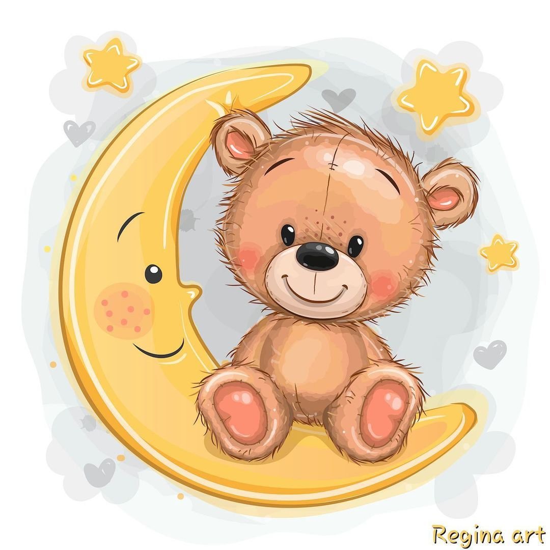 Медвежонок на луне картинки