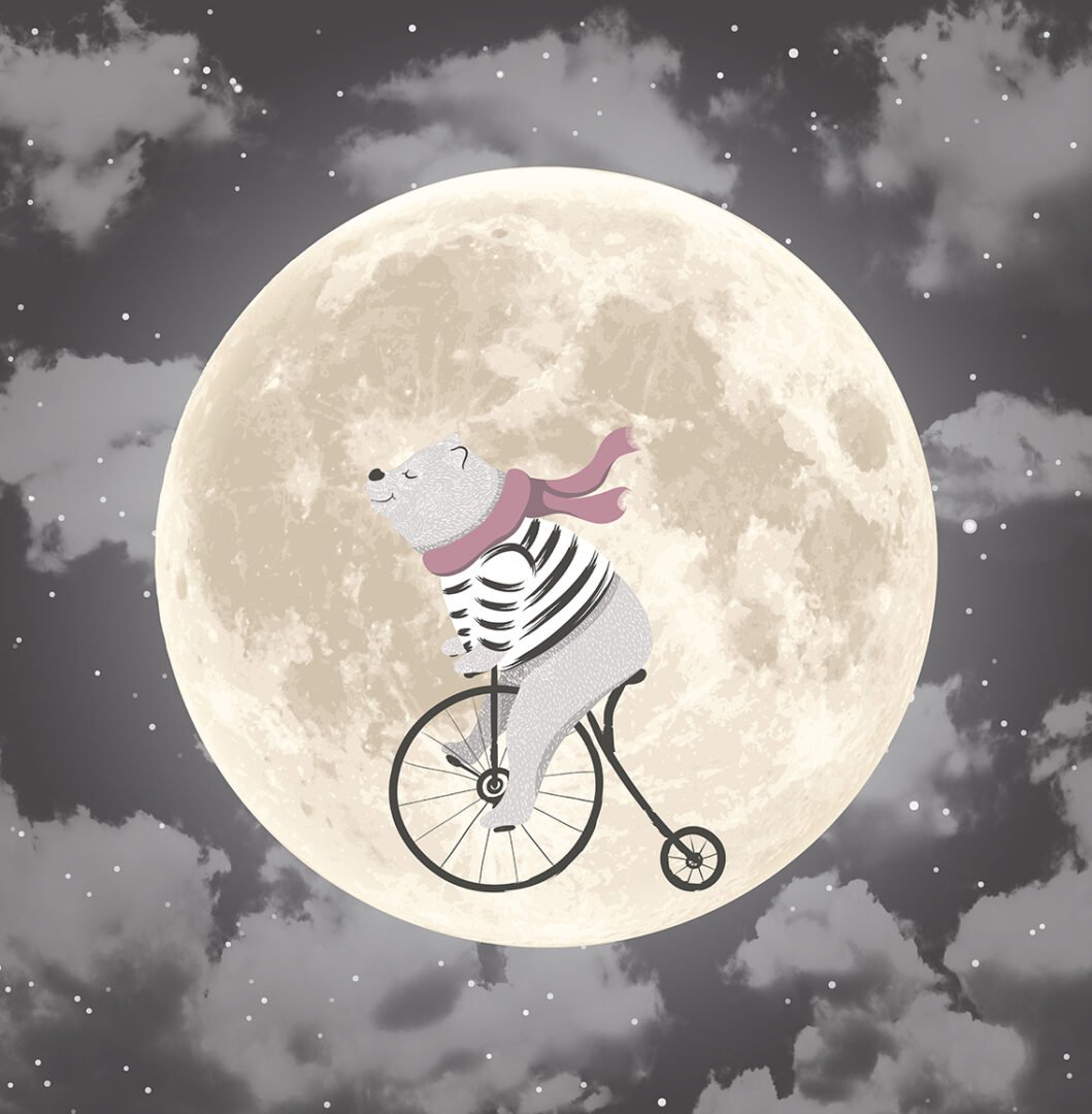 Мишка спит на Луне