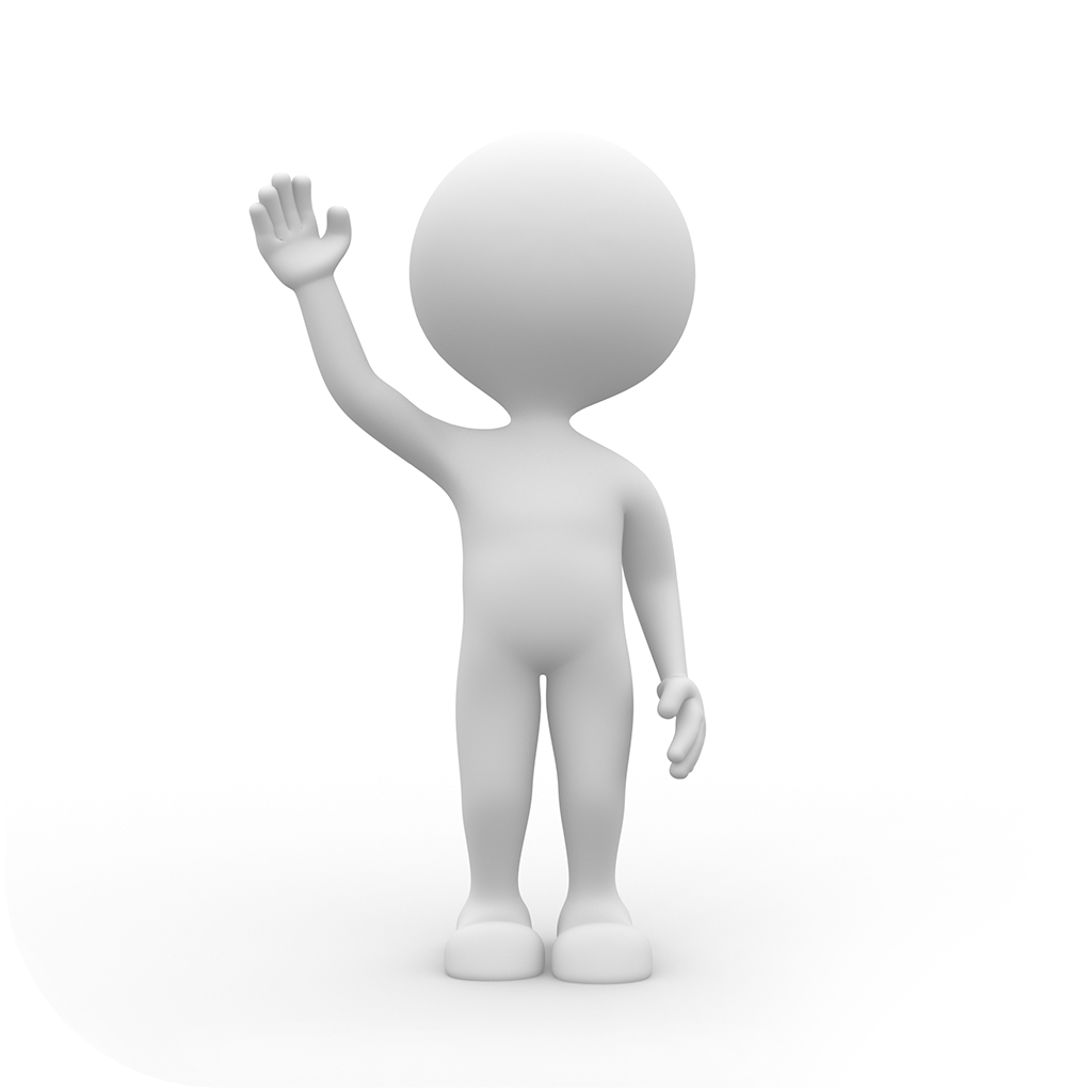 Человечек машет рукой