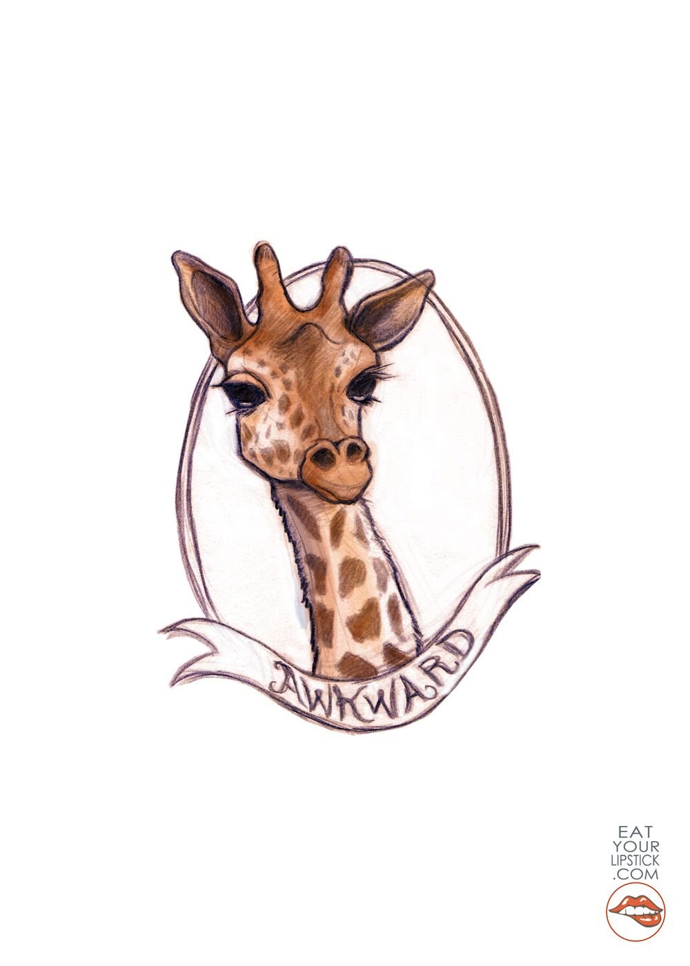 Тату Жираф эскизы