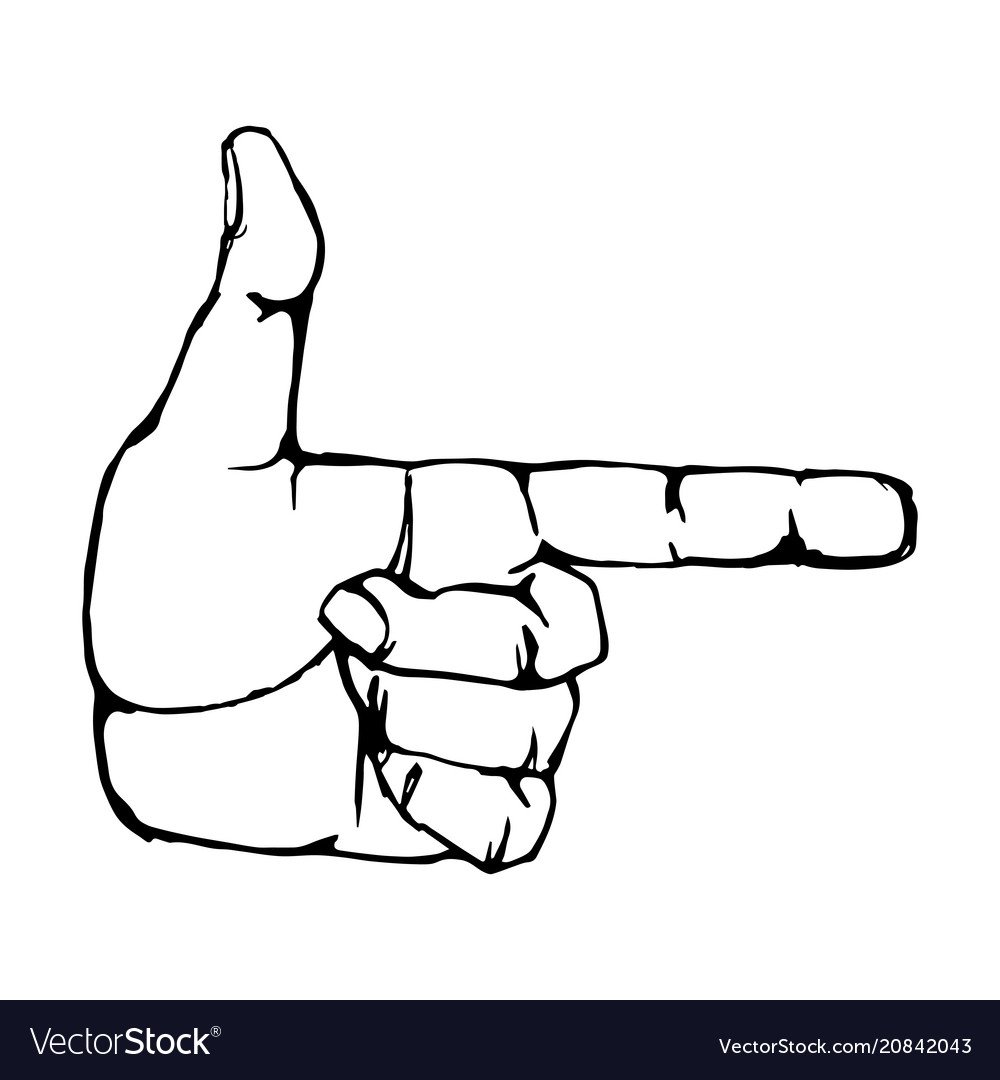 Контур руки с указательным пальцем