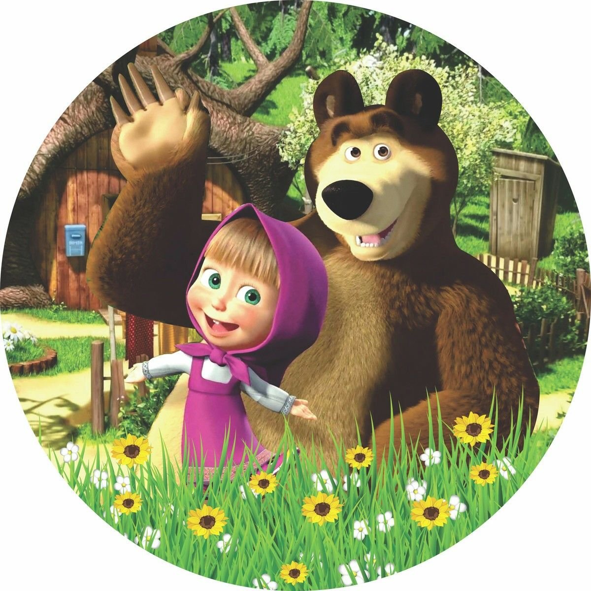 Маша и медведь печать на торт