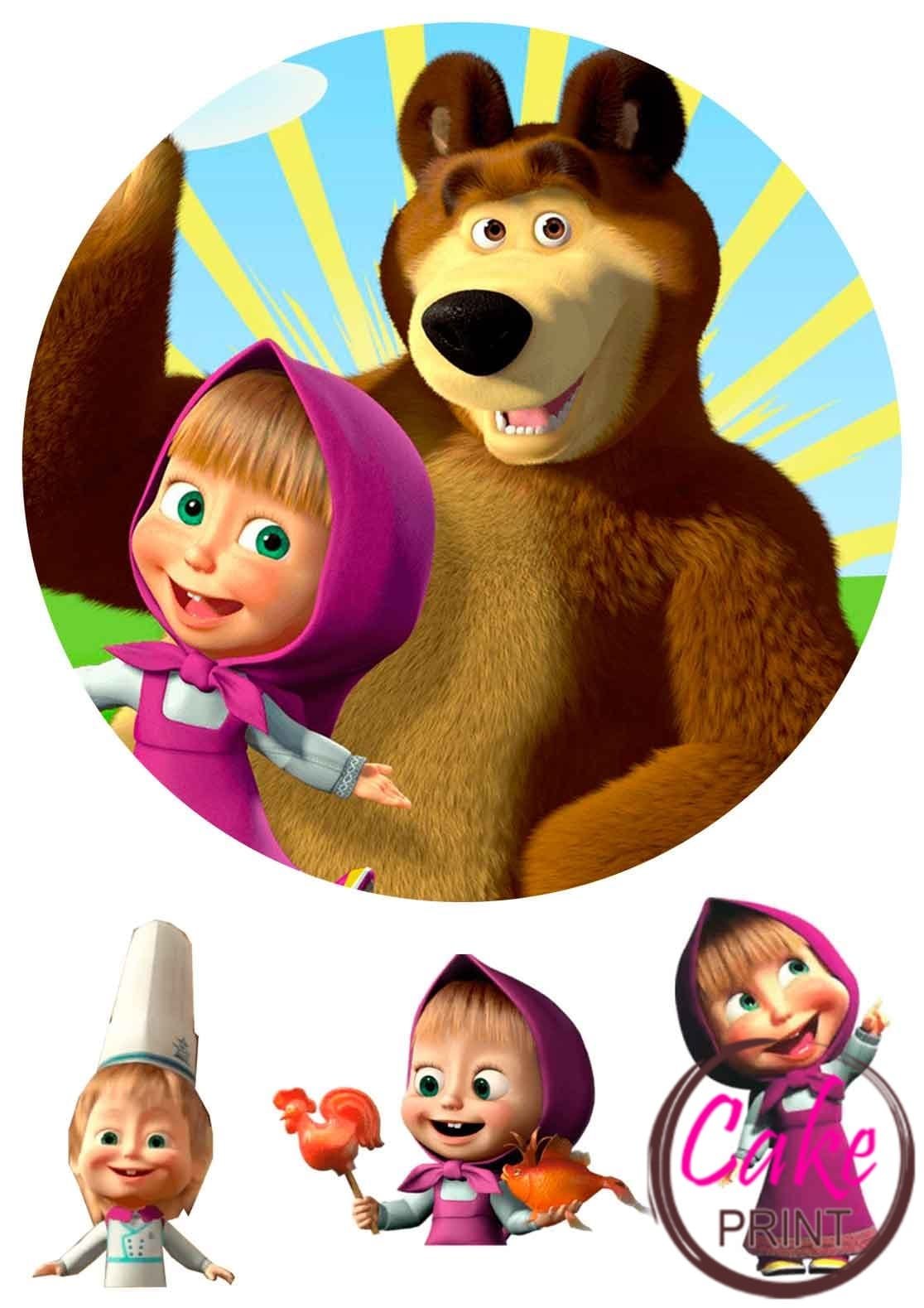 Маша и медведь сахарная печать