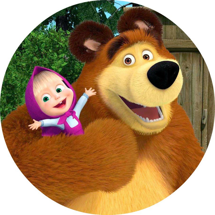 Вафельные картинки Маша и медведь зимой